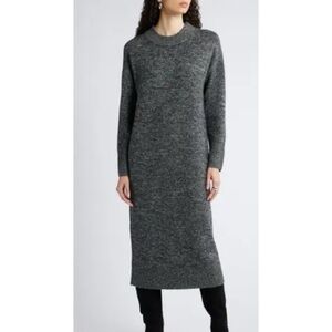 Halogen Wool Blend Sweater Dress Gray